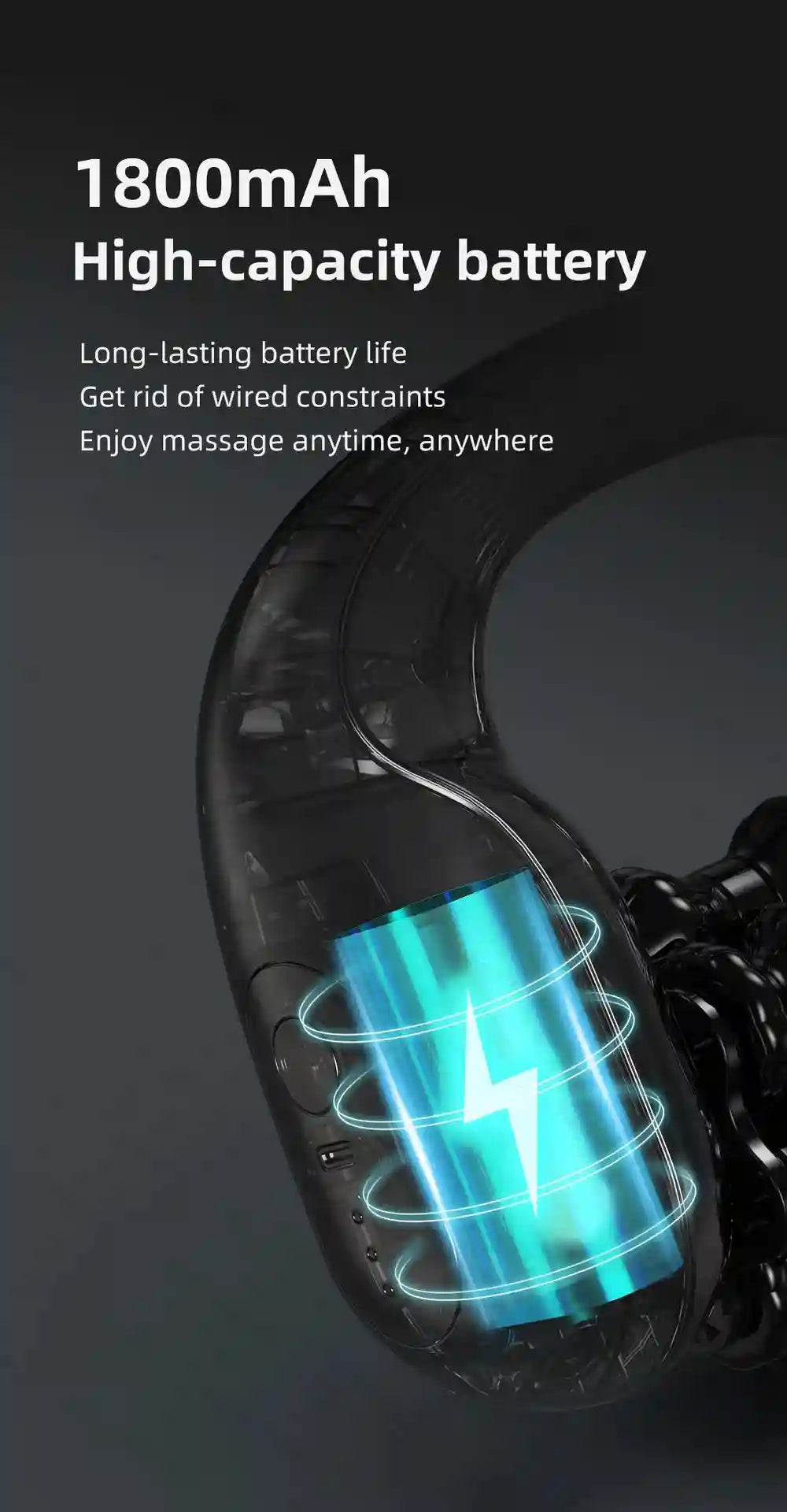 Electric Massager for Muscle Recovery | 3-Speed Portable Tool | Tidesmit Massage Roller Tidesmit