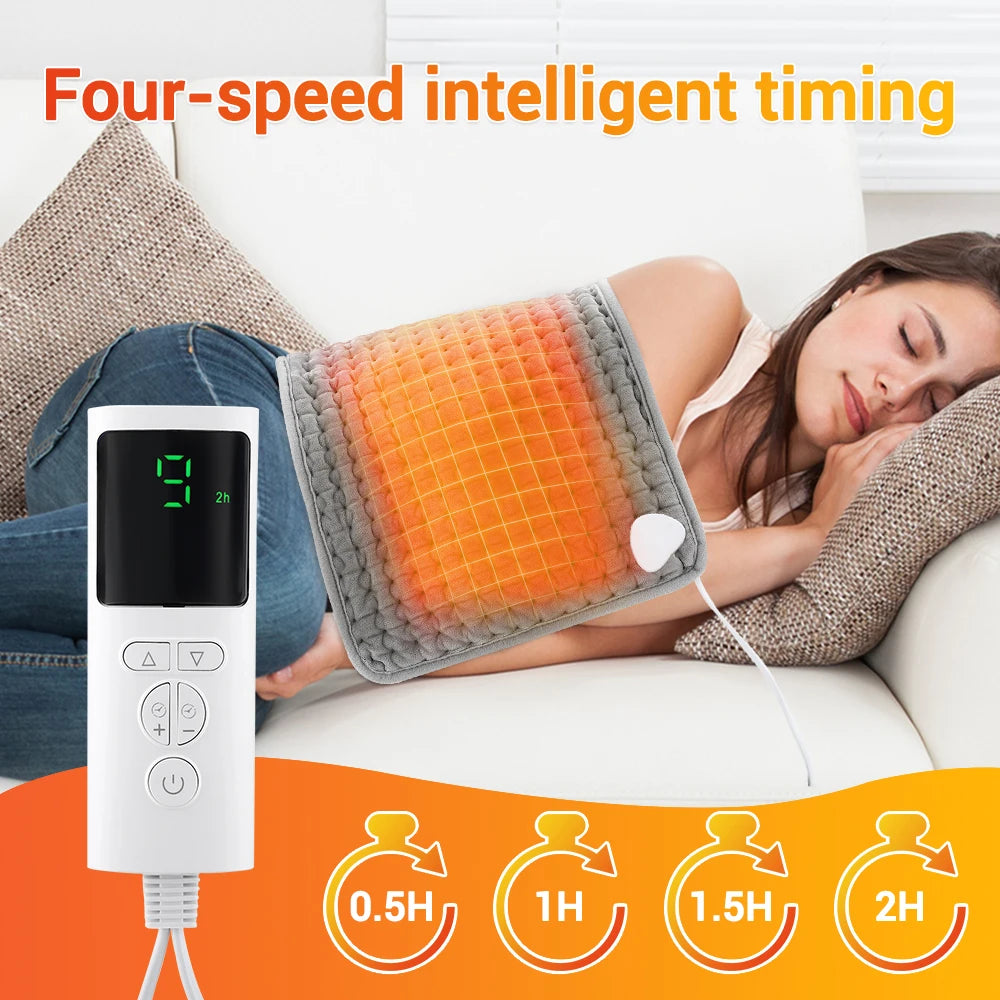 Electric Heating Pad for Back Pain Relief, 9-Heat Levels by Tidesmit Massage Cushion Tidesmit