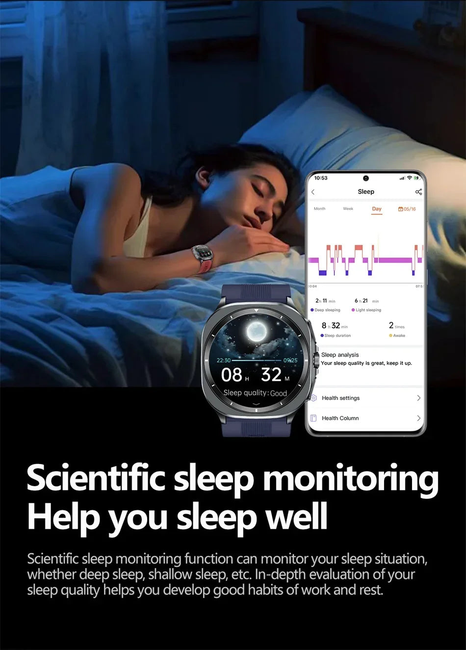 for Samsung Air Pump Airbag Smart Watch Men, Micro Physical Examination Accurate Measure Blood Pressure Sport SmartWatch 2025New
