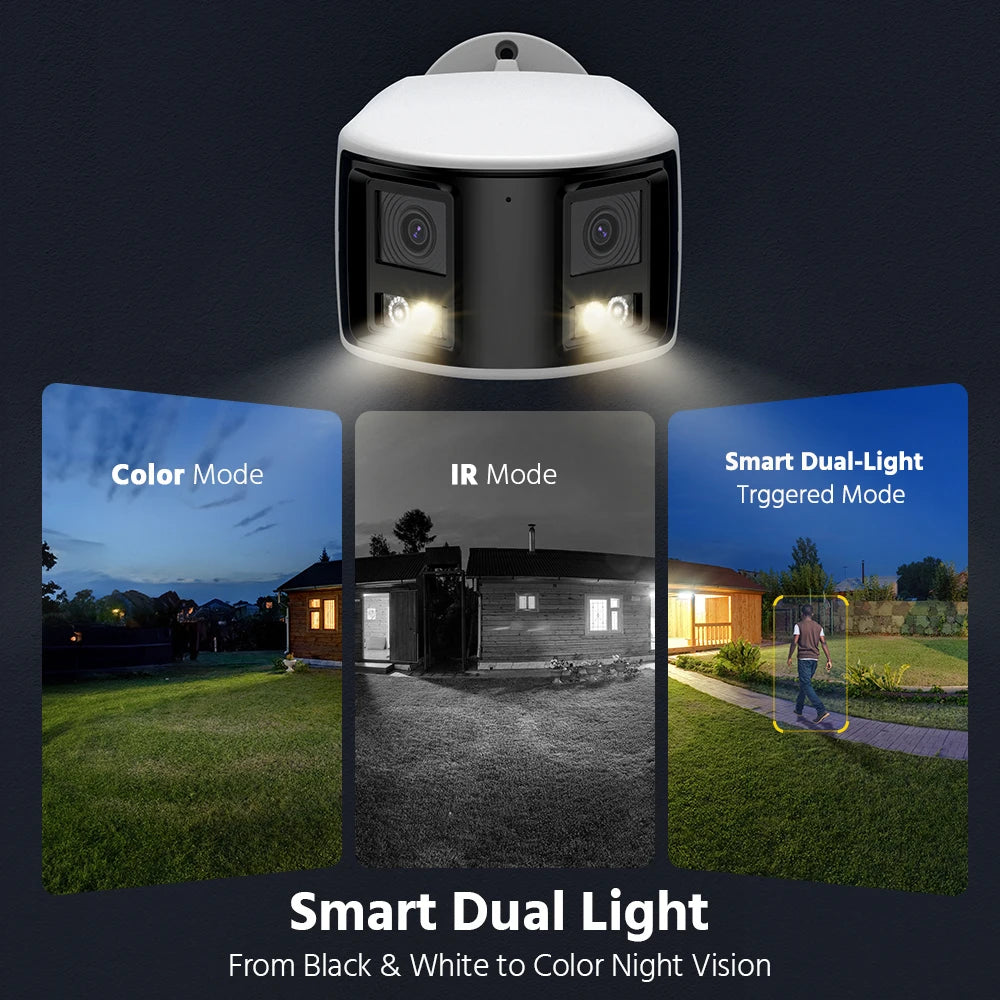 ANNKE Smart Home 180° 8MP/6MP DUO POE Dual Lens Wide View Outdoor Video POE Camera,4K AI Human Detect,8MP Security CCTV Camera