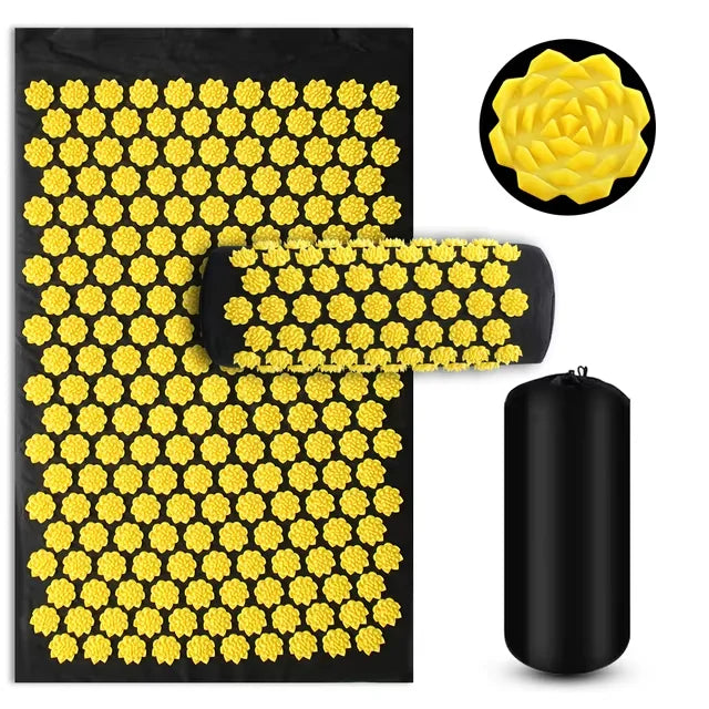 Acupressure Mat Set with Pillow - 3PCS Portable Muscle Relief System Body Shaping Massage Equipment Tidesmit