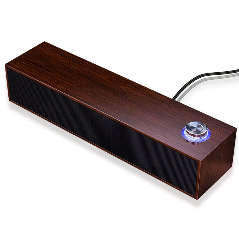 Wooden Computer Speaker with Subwoofer Bass - HiFi Audio System Tidesmit