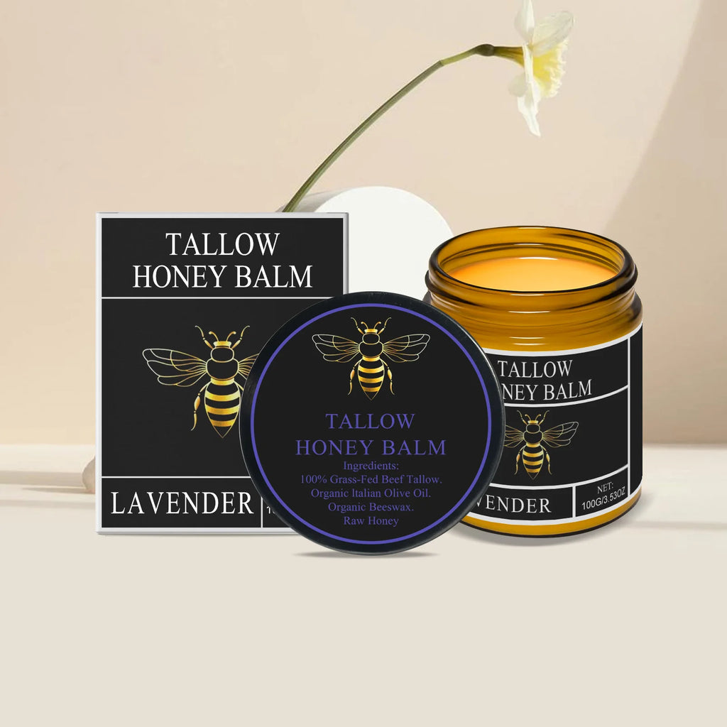 Beef Tallow Honey Cream Moisturizing Firming Soft Smoothing Skin Soothing Reduce Redness Hydrating Nourishing Tallow Honey Balm
