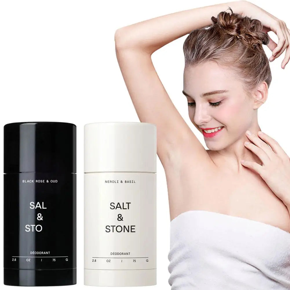 Tidesmit SALT&STONE sandalwood deodorant stick for long-lasting odor protection and refreshing non-sticky care.