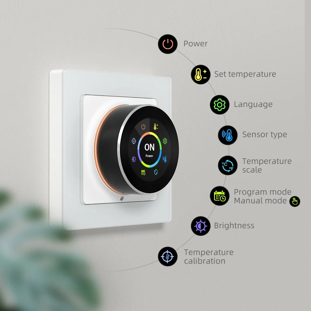 AVATTO WiFi Smart Knob Thermostat，Electric Floor Heating Water/Gas Boiler Temperature Controller Support Tuya Google Home,Alexa