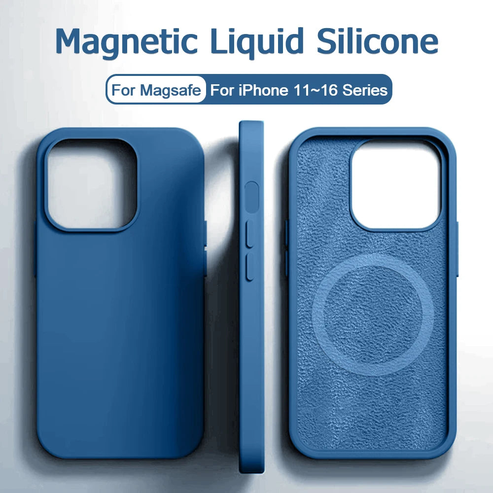 Magnetic Liquid Silicone Phone Case for iPhone - Shock-Absorbing Cover Tidesmit