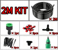 2 m micro drip irrigation kit: black tubing, green coupler, red dripper fittings set