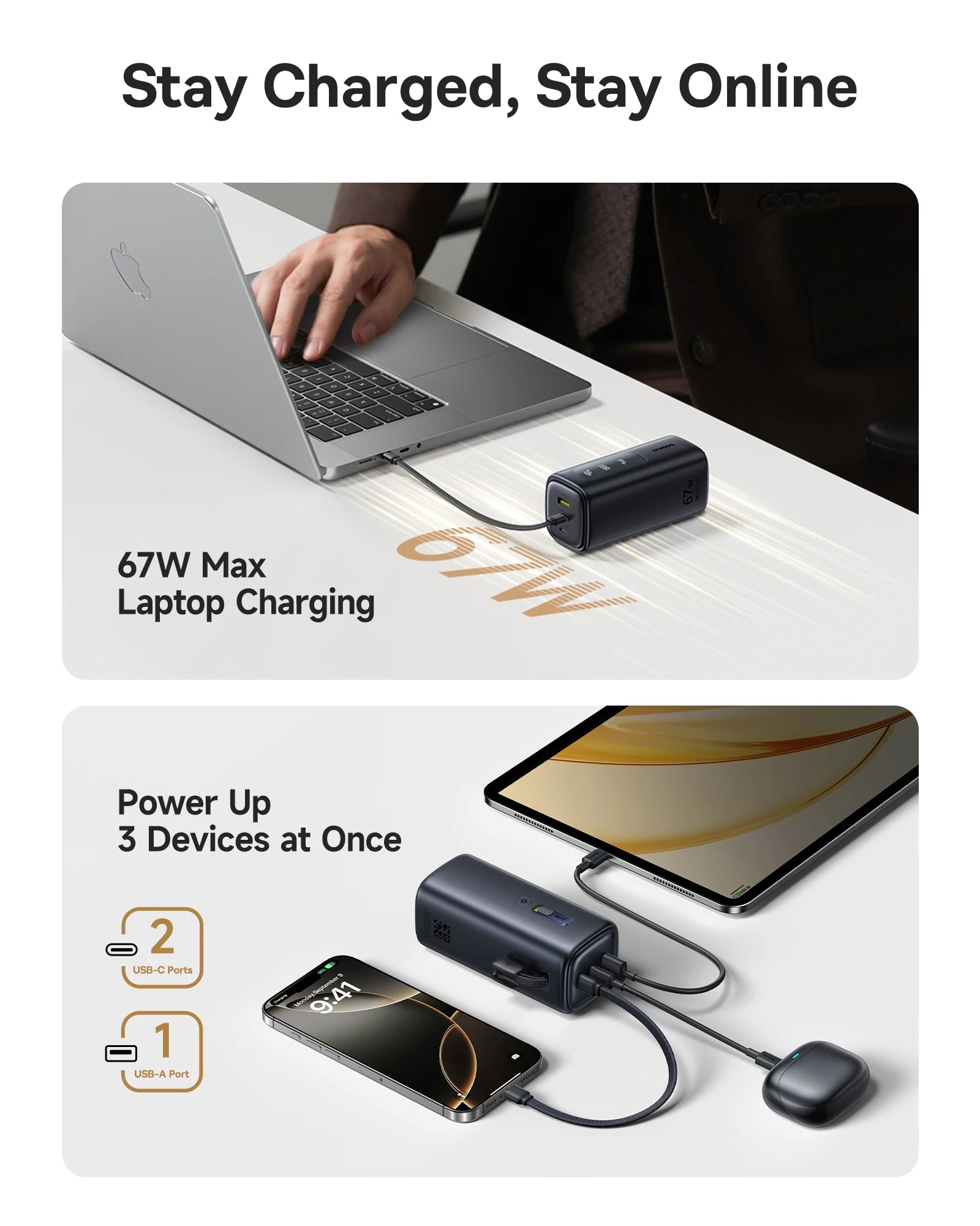 4G MiFi Power Bank 20000mAh 67W Fast Charging Portable Charger Tidesmit
