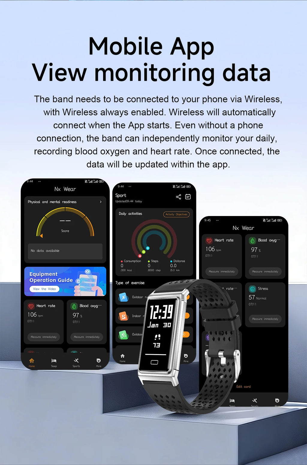 LIGE Women Smart Bracelet Heart Rate Sleep Monitor Health Band Waterproof Sports Fitness Tracker Men Smartwatch For Android iOS