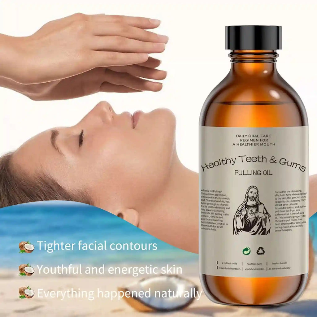 Tidesmit Coconut Pulling Oil for natural teeth whitening, fresh breath, and daily oral care hygiene.
