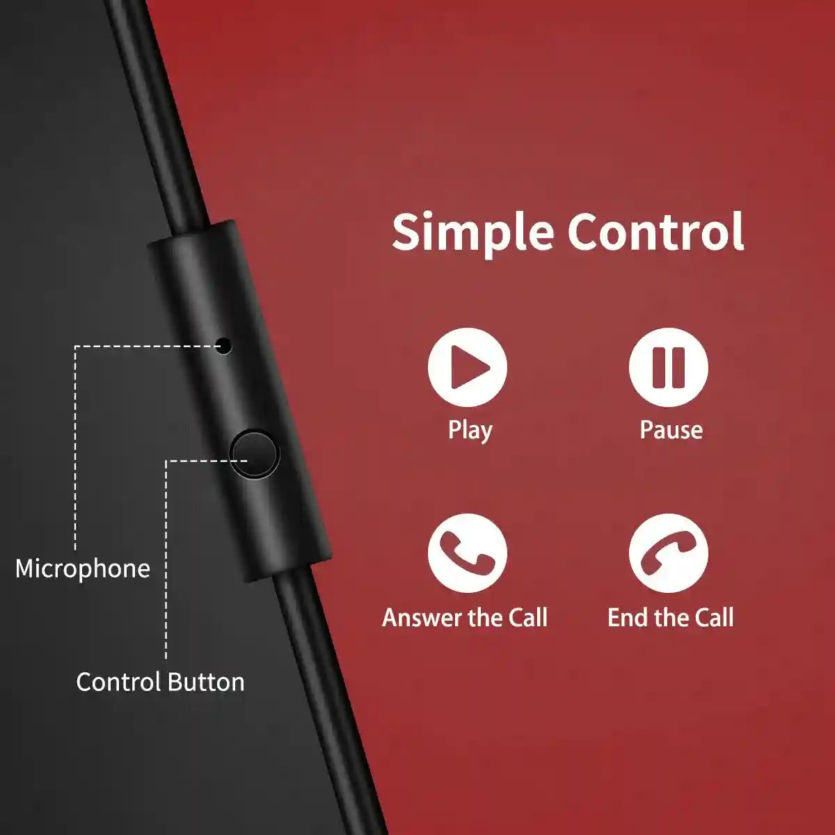 Wired Over-Ear Studio Headphones with Integrated Microphone Tidesmit