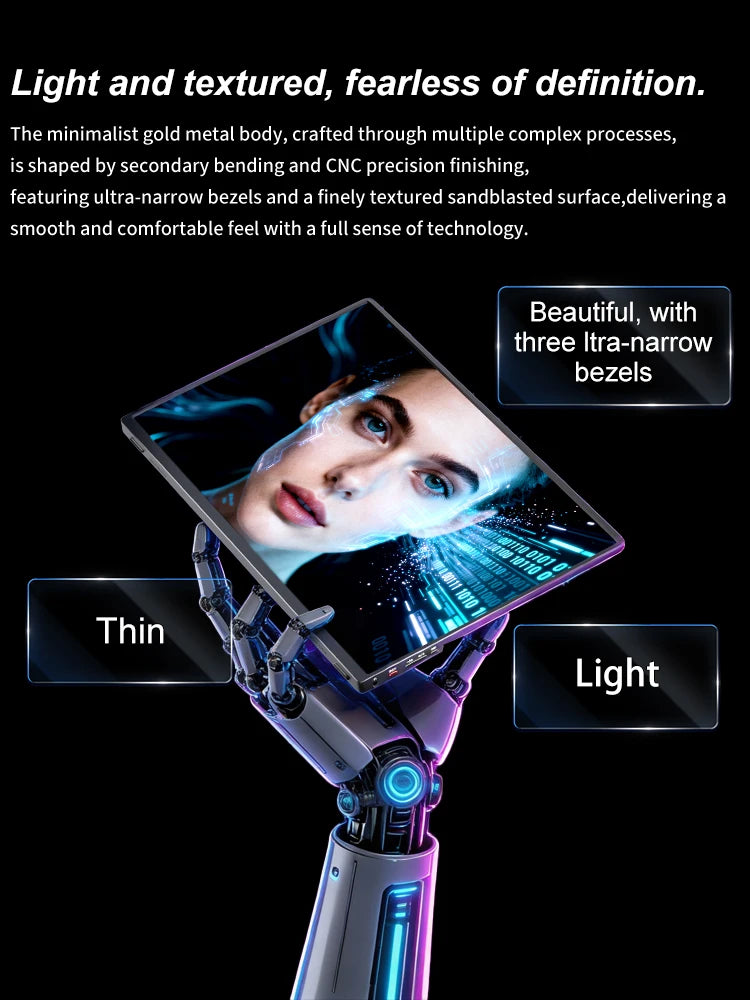 16" 2.5K 165hz 144hz Portable Monitor 1920*1200 16:10 100%sRGB 450Cd/m² Travel Gaming Display for Laptop Switch ps4 ps5 Xbox