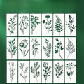 18Pcs/set DIY Flower Painting Stencils, Reusable Plastic Templates for Wood, Fabric, Paper Spray Paint & Graffiti Craft Supplies