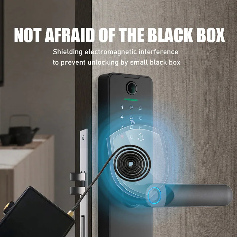 Tuya Wifi Fingerprint Smart Door Lock Digital Electronic Lock Remote Unlock Keyless Security Anti-theft Smart Home Hotel Office