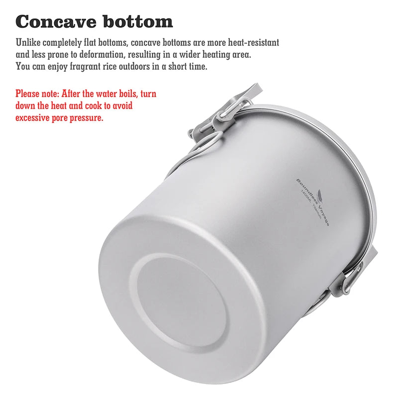 Titanium pot rice cooker with concave bottom design, grey