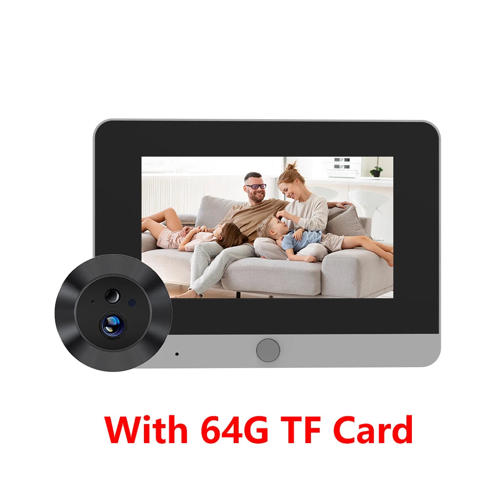 Tuya Smart 2MP 5Inch Screen Mini Digital Peephole Eye Viewer WiFi IR PIR Motion Door Camera 10000mAh battery work 3-4 Months