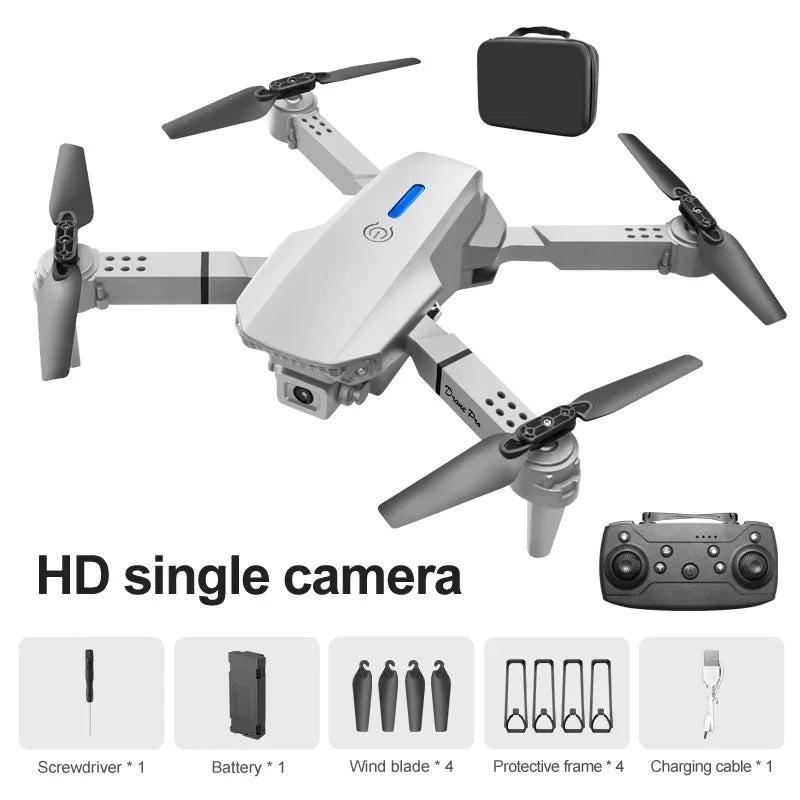 4K Foldable Camera Drone with Dual HD Lenses - Tidesmit White-Single-4K-Bag Tidesmit