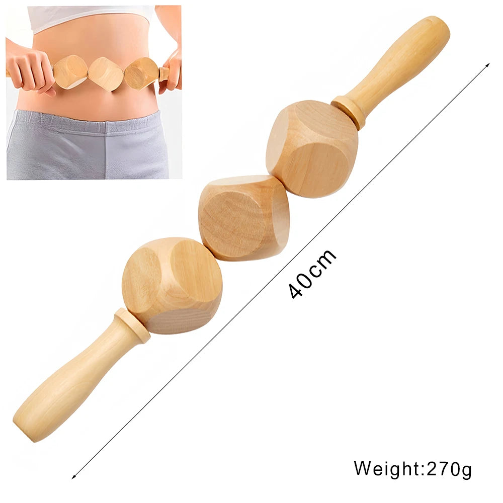 Wooden Lymphatic Drainage Massager Tool for Targeted Body Contouring Back Massage Instrument Body Roller E Tidesmit