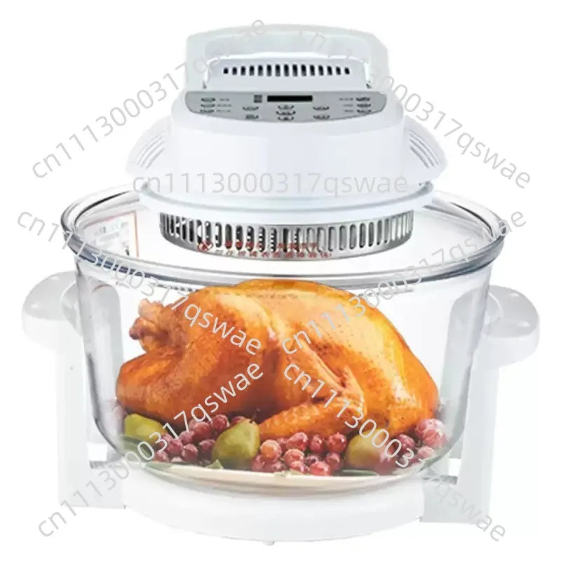 12L 17L Large Visible Glass Air Fryer Oven No-Oil Smokeless Hot Wave Convection Roaster For Home Kitchen Baking Grilling Frying