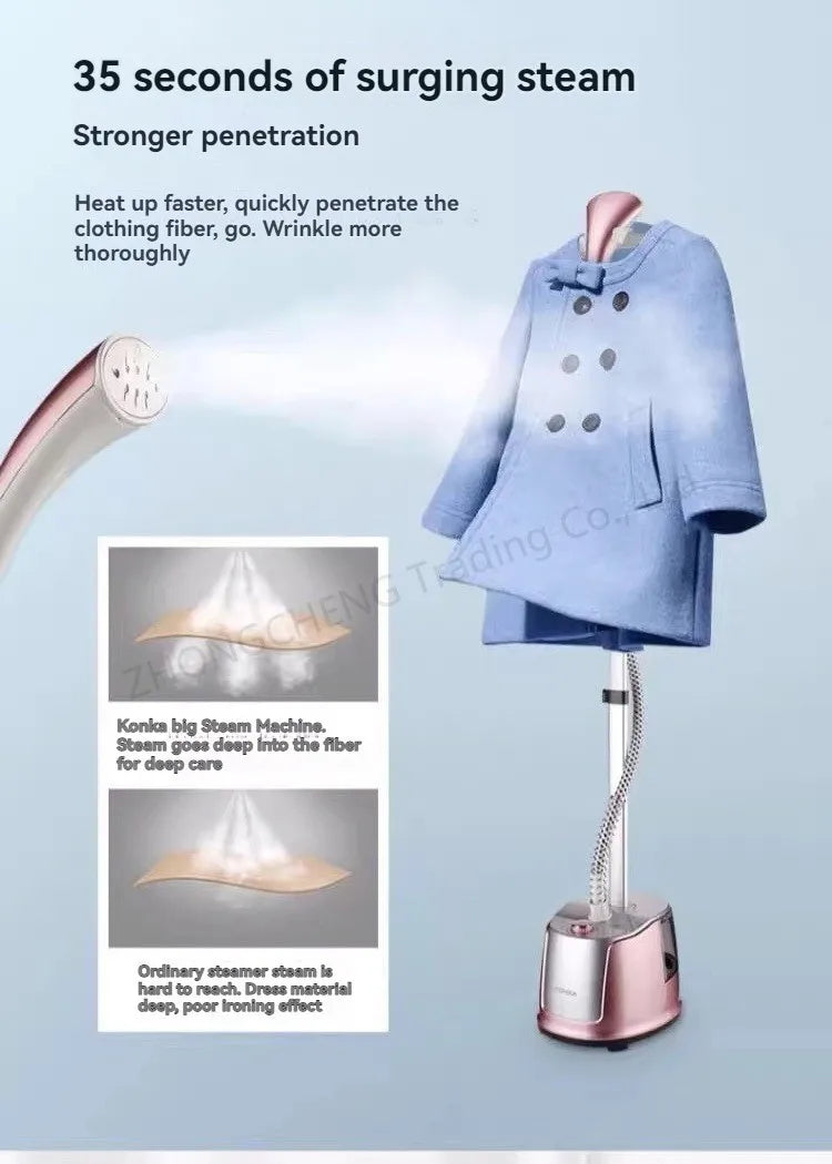 Tidesmit high-power handheld steam iron for vertical garment steaming and efficient household laundry ironing