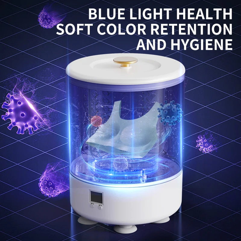 Tidesmit 3L mini portable washing machine with built-in spin dryer for underwear and socks, compact laundry appliance.