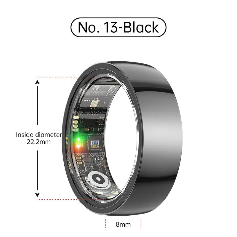 Tidesmit Smart Health Ring - Biometric Fitness Tracker with Sleep Monitor Ceramic Black No.13 Tidesmit