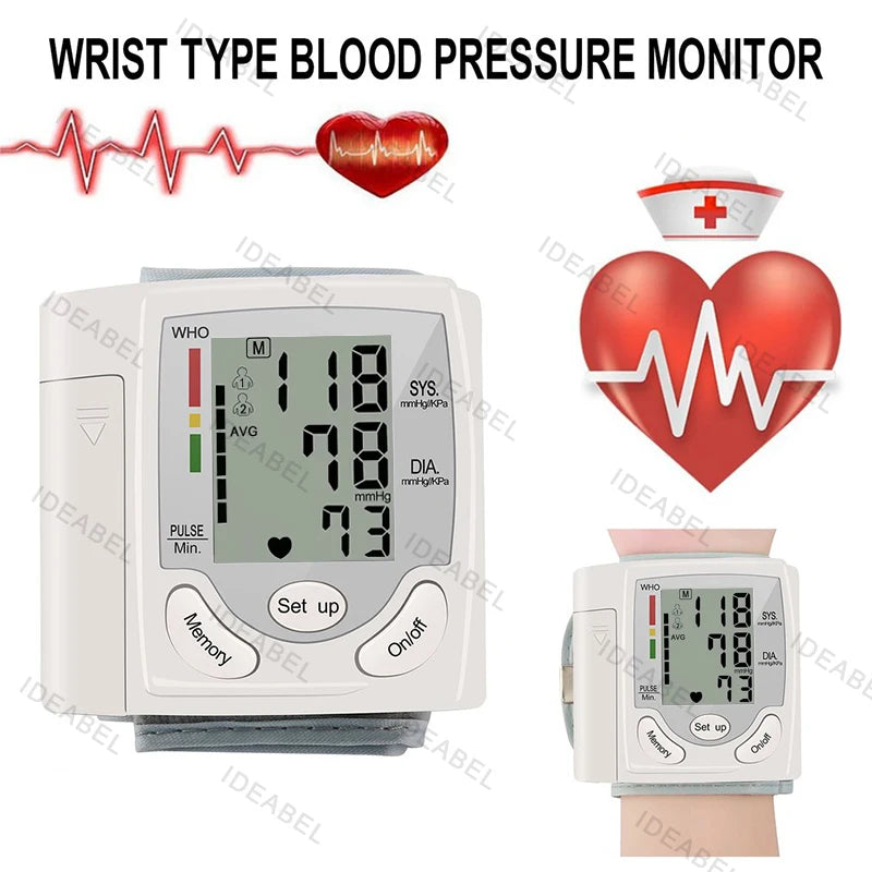 Wrist Blood Pressure Monitor Infrared Thermometer Tonometer BP Monitor Non Contact Infrared Medical Thermometer Pulse Oximeter