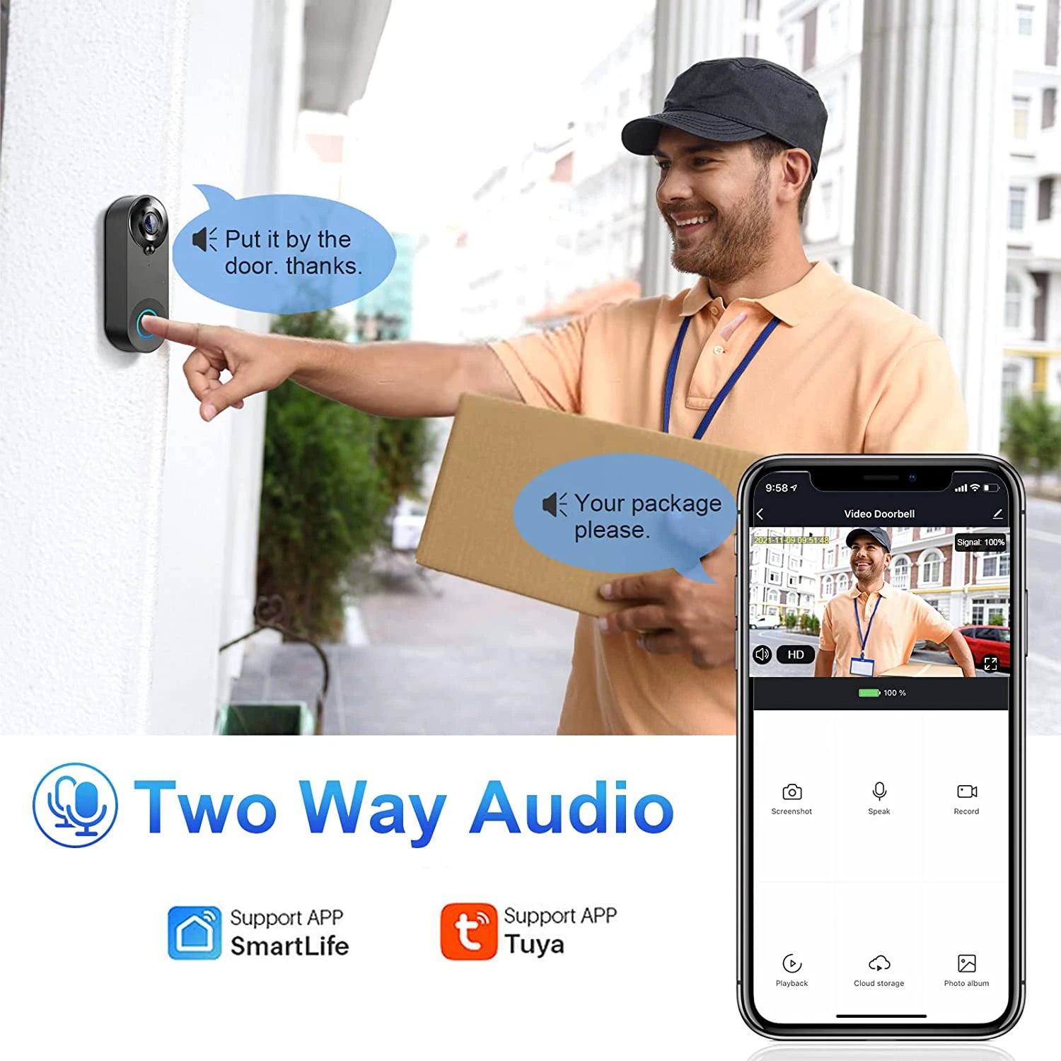 5G 2.4G WiFi Video Doorbell 1080P Wireless Camera Door Bell Tuya Smart Home Security Motion Detect Night Vision Ringing Bell