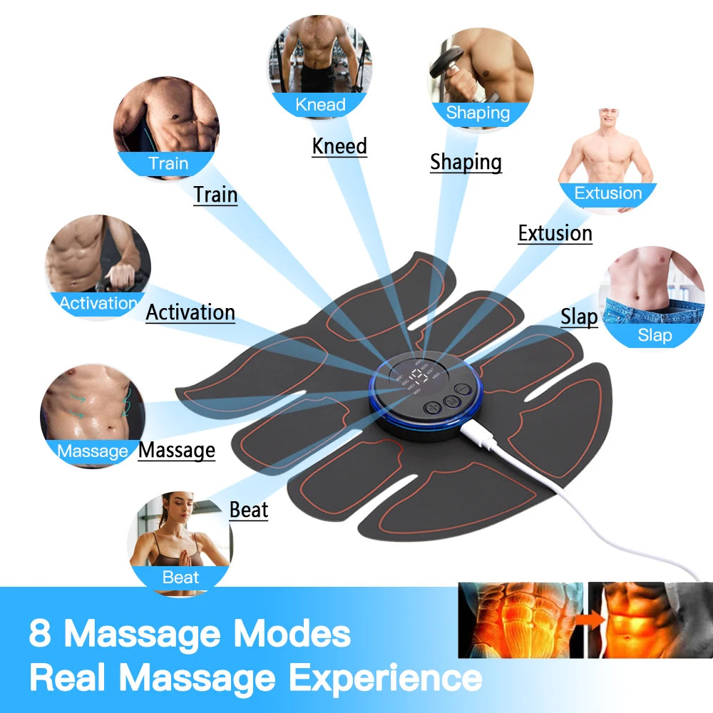 EMS Muscle Stimulator Abdominal Trainer - Rechargeable Body Recovery Fascia Gun Tidesmit