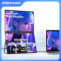 SIBOLAN 16" Dual Portable Monitor 2.5K IPS Folding PC Display USB-C HDMI Plug Laptop Screen Extender for Mac Windows Phone