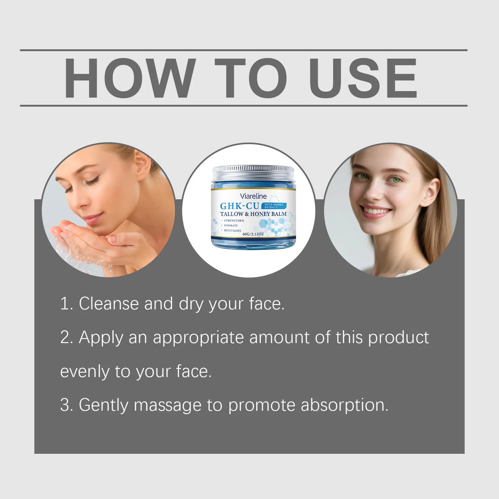 Ghk-Cu Beef Tallow Balm Deep Hydration Brighten Skin Enhance Elasticity Firming Smooth Face Moisturizer For Dry Sensitive Skin