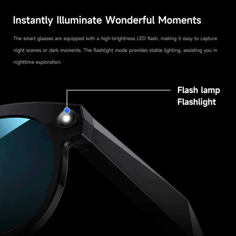 AI Smart Glasses with Bluetooth Calling & Real-Time Translation - Black Tidesmit