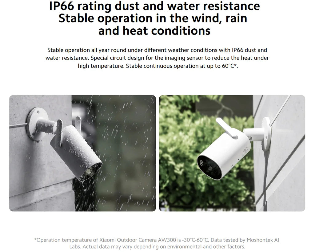 Xiaomi Outdoor Camera AW300 IP66 2K IP66 Full Color Night Vision Home Camera Video Surveillance IP Cam Detection Security Camera
