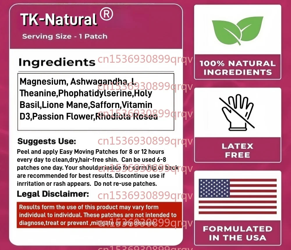 30 Patches Cortisol Transdermal Patches for Women & Men with Magnesium, L Theanine Cortisol Balance & Calm Mood Support