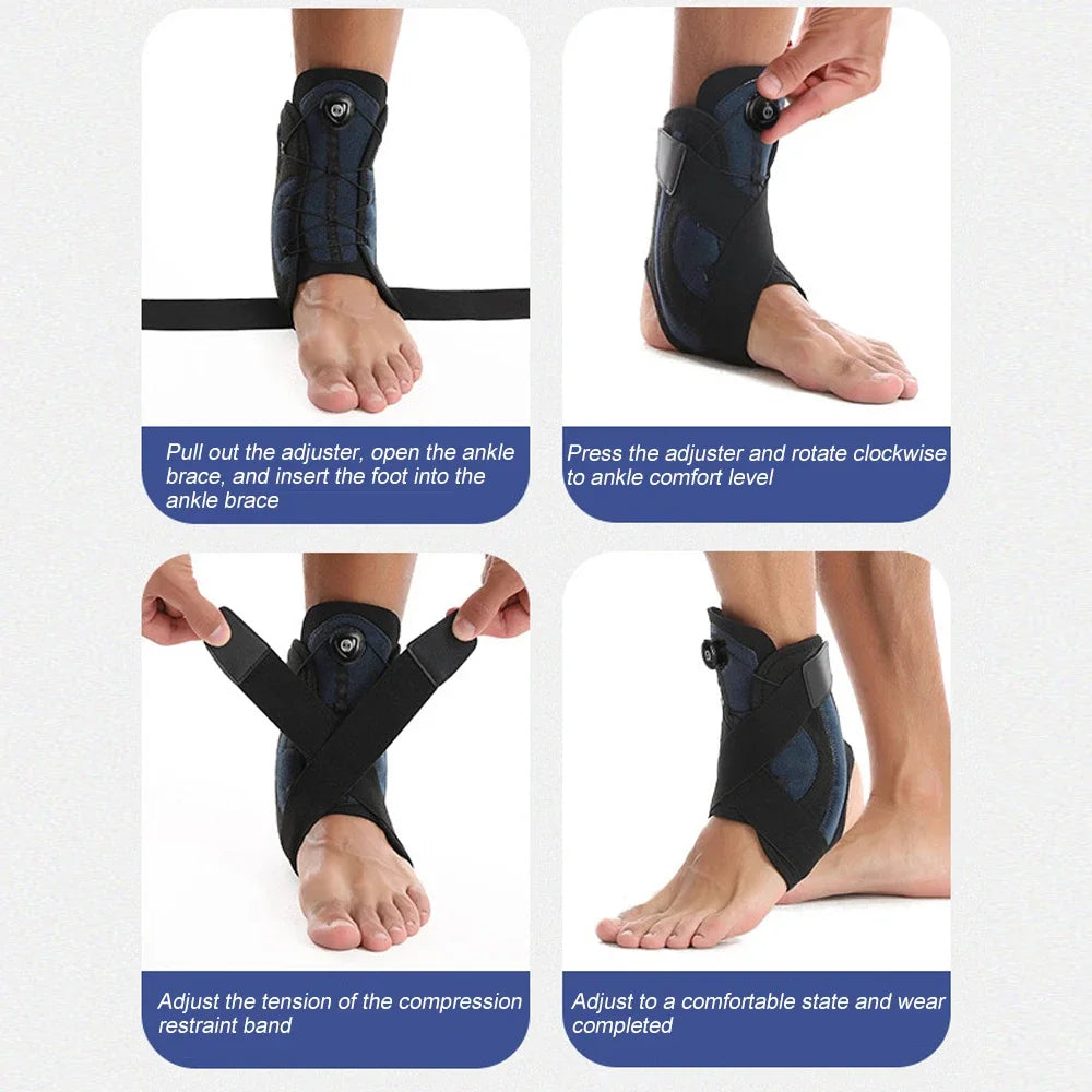 Adjustable BOA Ankle Brace Support Sport Fitness Ankle Protector Sprain Recovery Stabilizer Foot Care Pain Relief Ankle Wrap