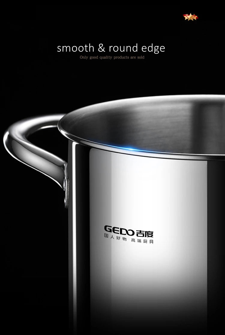 LFGB Certificated Pure 304 Stainless Steel Deep Fryer Oil Save Potato Chip Frying Pot Vegetable Noodle Stewing Pot with Strainer