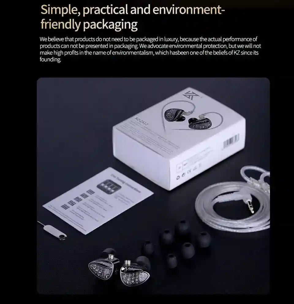 Wired In-Ear Monitors - Hybrid 2DD+4BA HiFi Drivers Black Tidesmit