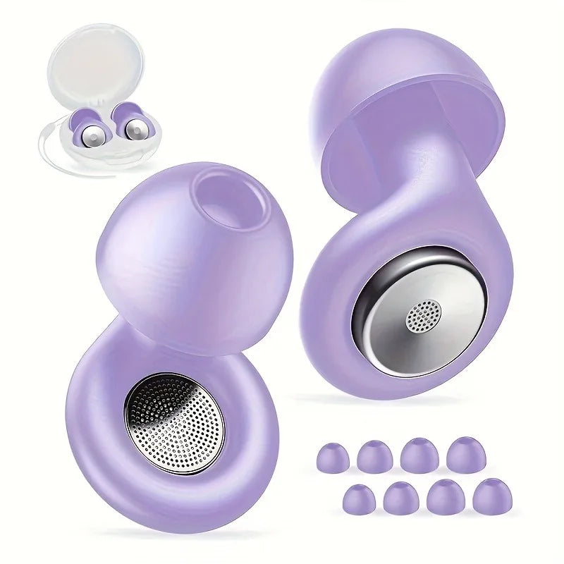Ear Plugs for Sleeping Noise Cancelling 45dB, Reusable Silicone Earplugs with 8 Eartips and Portable Storage Case