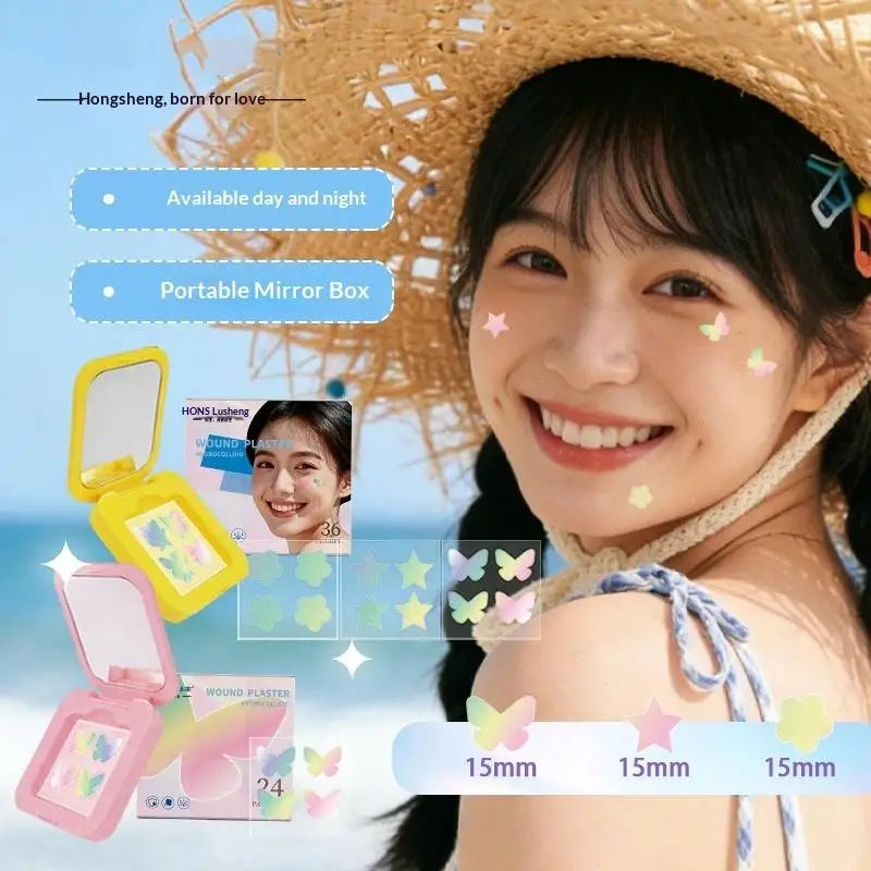Colorful Star Butterfly Pimple Patch Gentle Hydrocolloid   Stickers for Skin Blemish Recovery and Care