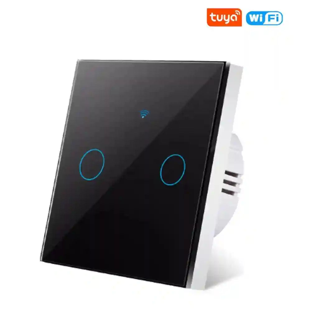 WiFi Smart Light Switch No Neutral Wire - 1, 2, or 3 Gang Options black 2 gang Tidesmit