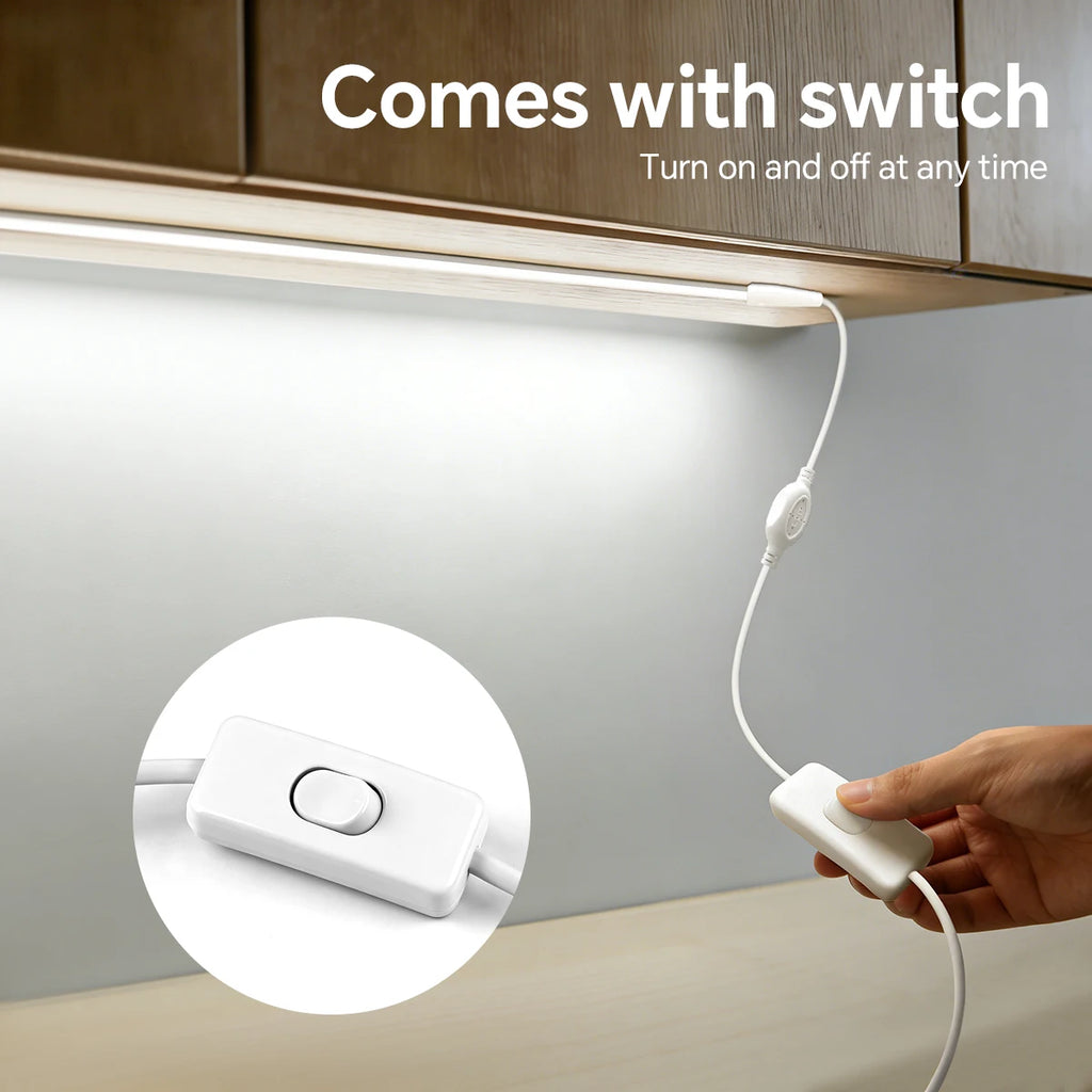 Super Bright 220V COB LED Strip with Switch FOB Tape Ribbon EU Plug 2M 5M 30M 25M 20M 15M 10M LED Lights For Kitchen Room Decor