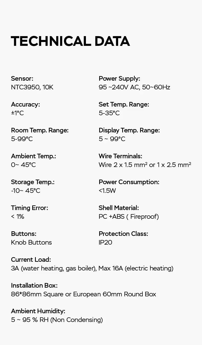 TUYA WiFi Smart Knob Thermostat  Floor Heating Water Gas Boiler Home Room Programmable Temperature Controller Alexa Google Home