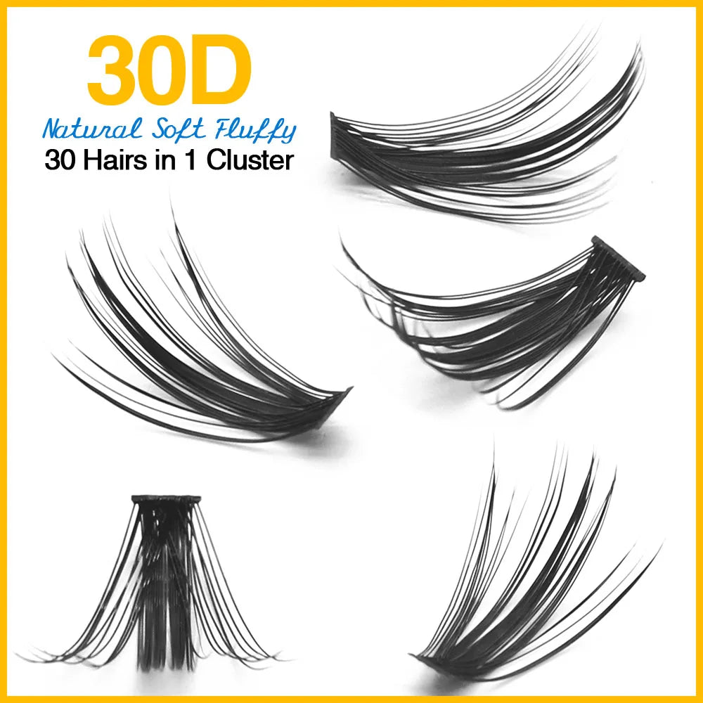 Individual Cluster 3D Volume Silk Lashes by Tidesmit False Eyelashes Tidesmit