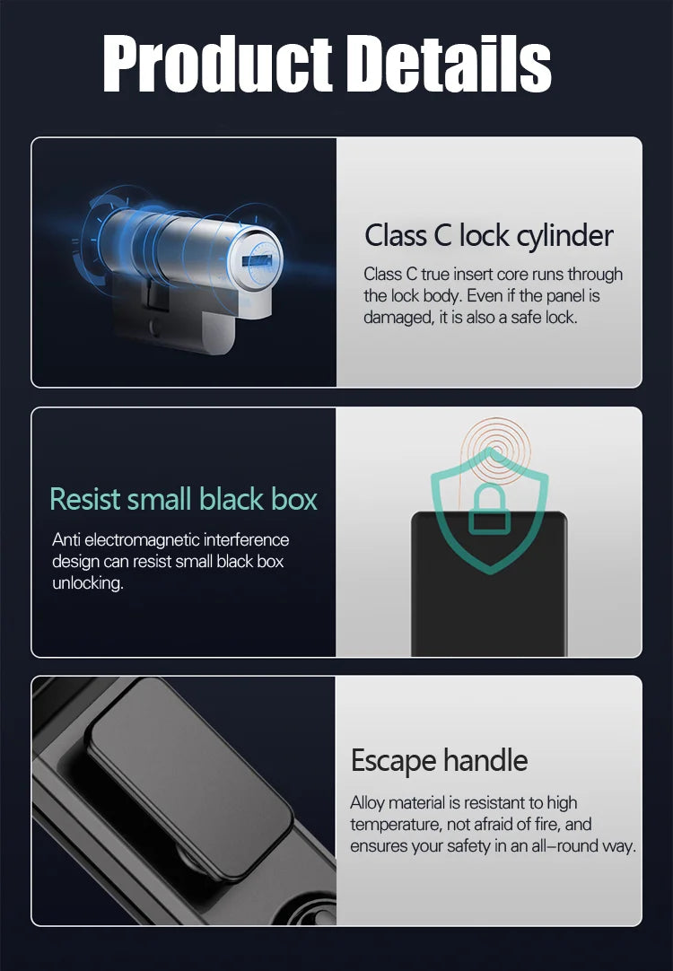 Outdoor Waterproof Lock Wifi Tuya APP Remote Voice Intercom Electronic Door Lock Face Fingerprint Smart Door Lock With Camera