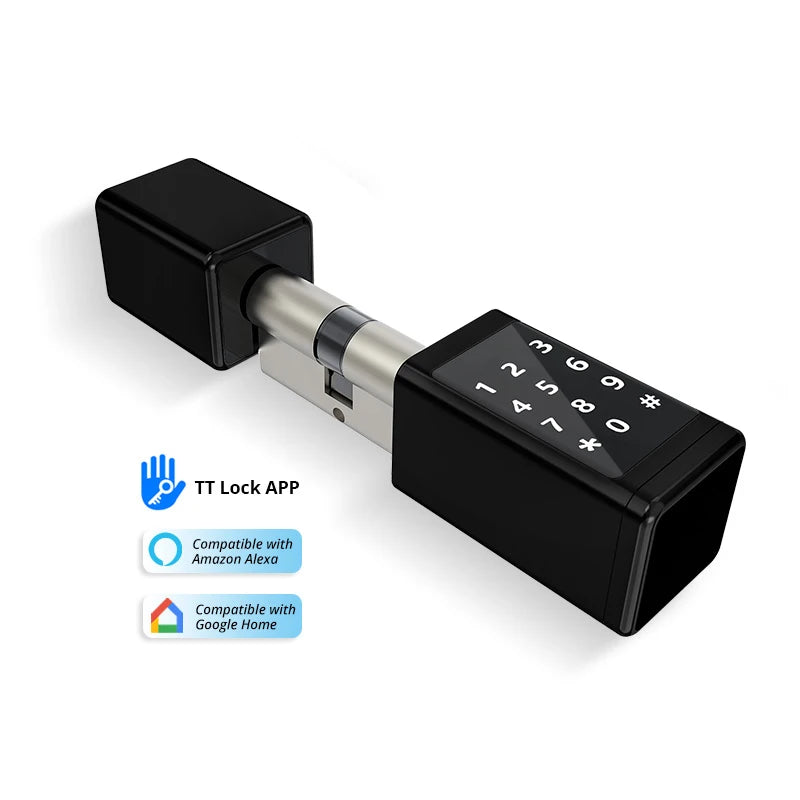 Rechargeable Smart Europe Cylinder Password RFID Card Key Digital Electric Ttlock APP Smart Door Lock Cylinder