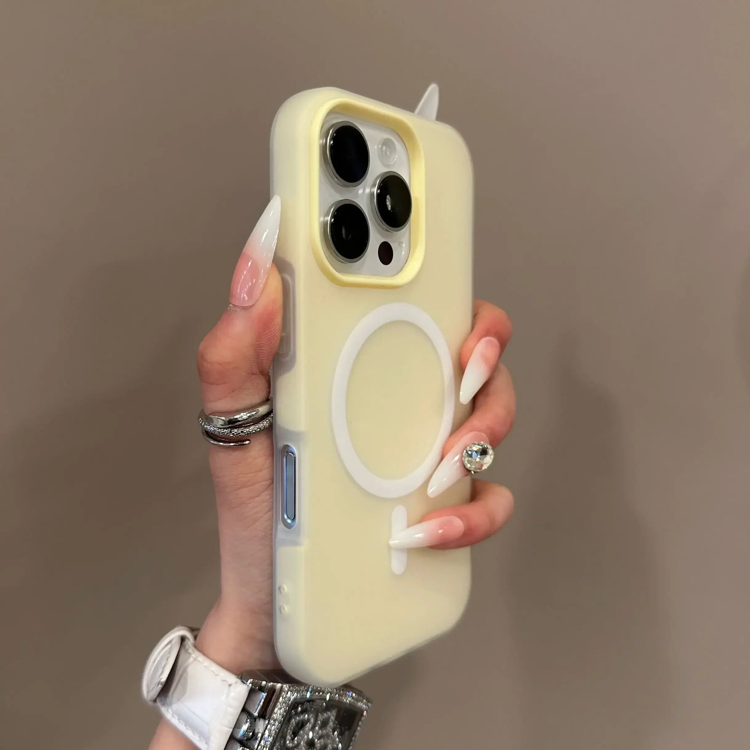 MagSafe Phone Case with Military-Grade Protection for iPhone Light Yellow Tidesmit