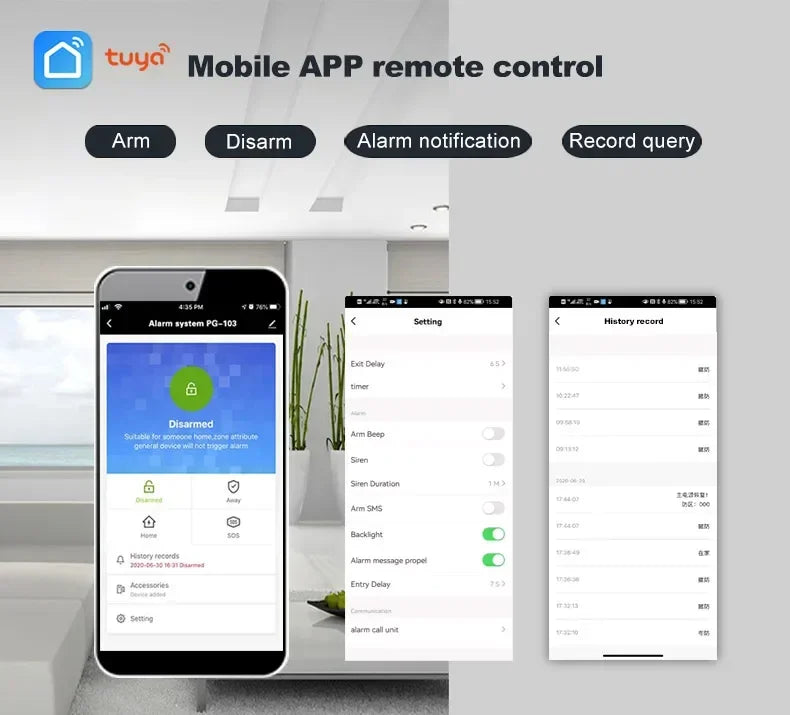 Wireless Home Alarm System with WiFi App Control & Smart Integration Tidesmit