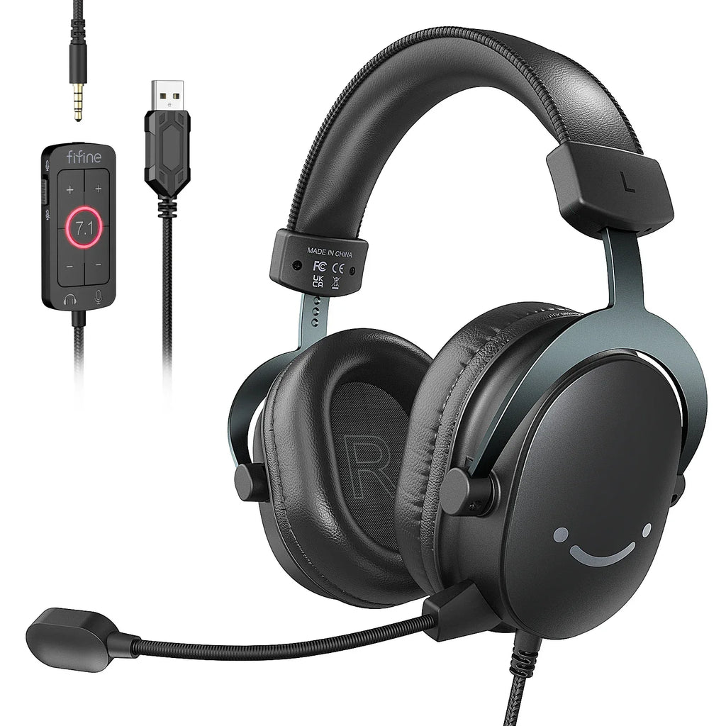 Tidesmit 7.1 Surround Sound PC Gaming Headset for PC PS5 Black black Tidesmit