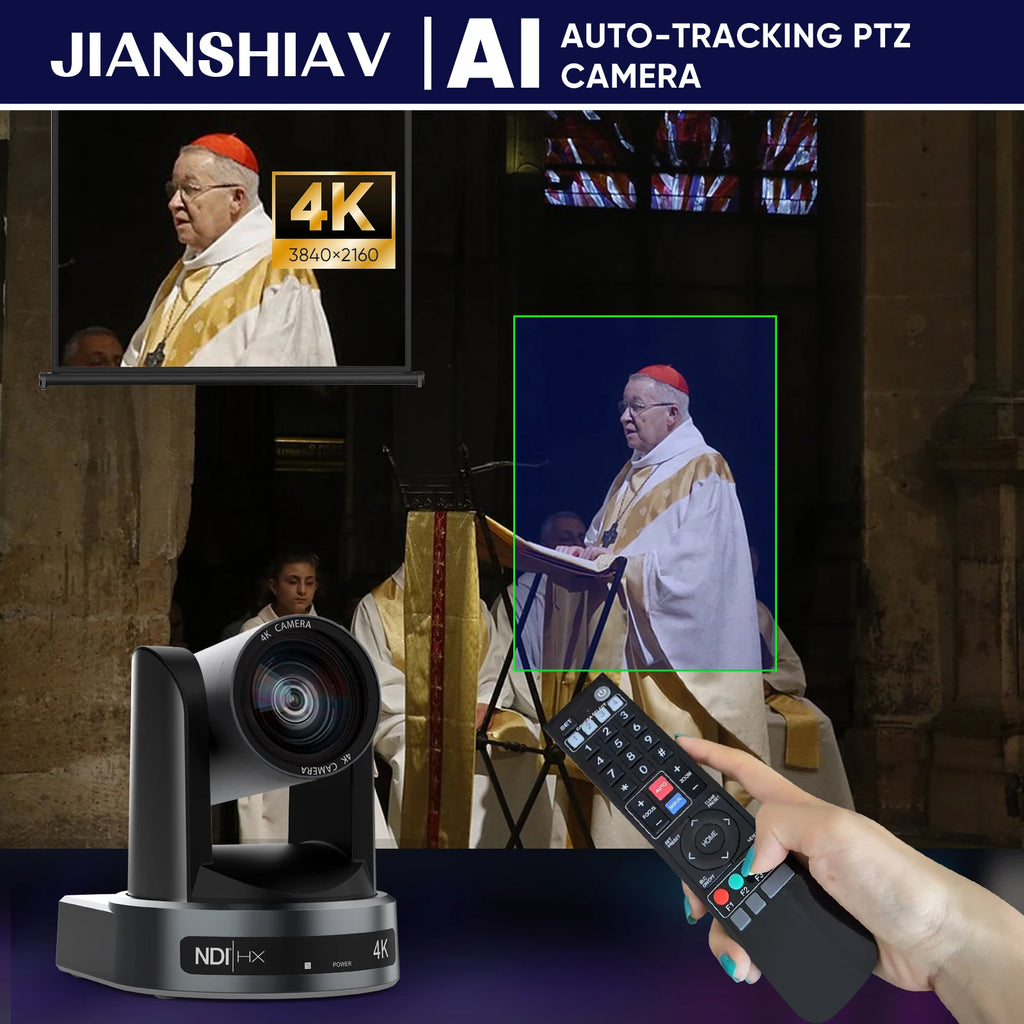 NDI/SDI 4K PTZ Camera 10X 20X Zoom Video Conference Live Streaming HDMI USB IP POE 1080P for Church NetMeeting Broadcast Youtube