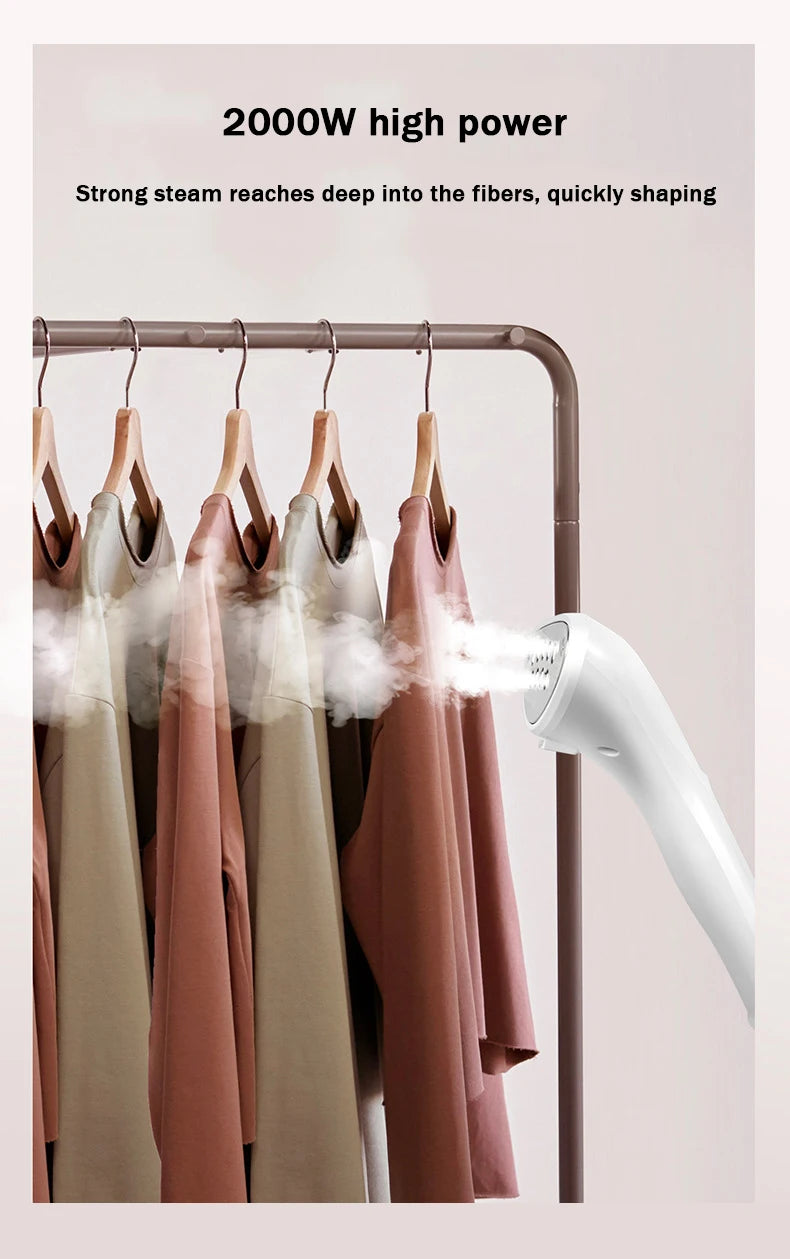 Tidesmit 2000W vertical garment steamer showing steam head and water tank features for professional household ironing